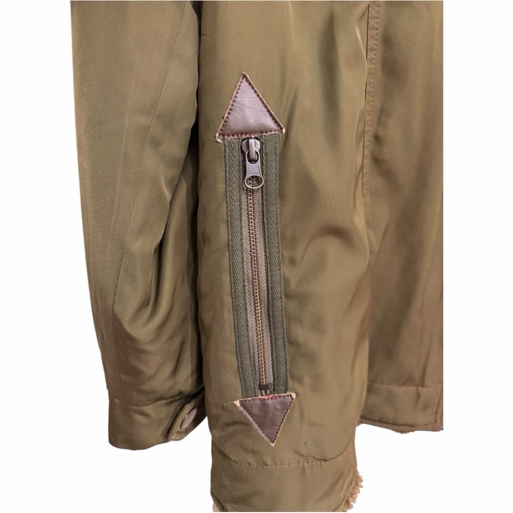 Anthropologie NWT Olive Sherpa Lined Utility Jacket Coat Small - Picture 5 of 14